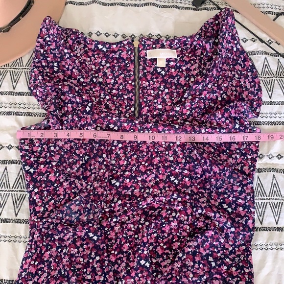 Michael Michael Kors Flirty Ruffle Midi Dress | Medium | Purple & Navy EUC - Picture 8 of 8
